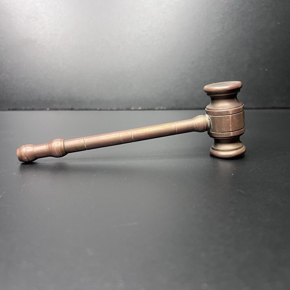 Vintage Solid Brass Gavel Mallet 6 Inch Paperweight Auctioneers  Travel